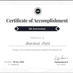 Certificate Harshal Patil (SQL)