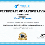 Certificate Vishal Gaware - data Structure & Algorithm(DSA)